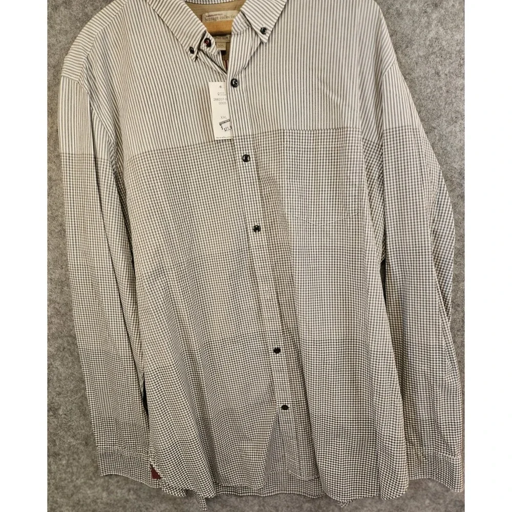 Banana Republic‎ Heritage Shirt Mens 2XL Tailored Slim Fit Long Color Block NEW